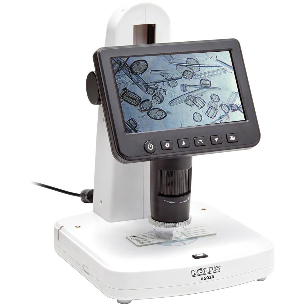 Konus Microscopio Digital DigiScience 10x a 300x con Pantalla LCD de 5"" y Batería Recarga