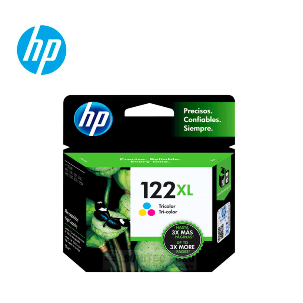 Cartucho de Tinta HP 122XL Tricolor 6 ml Original CH564HL para DeskJet e Ink