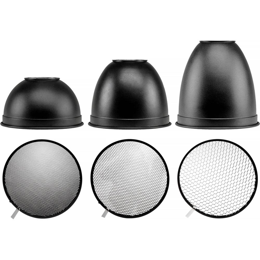 Hensel Reflector y Kit de Rejilla 9"" - Interior Plateado, Compatible con C-Light 1000 y D,