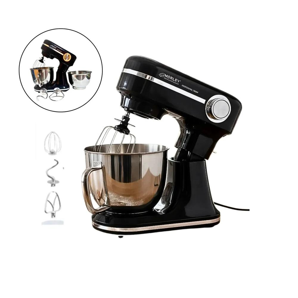 Batidora Planetaria Morley 3000W Profesional 12 Velocidades y Doble Tazón 5L y 6L Negro