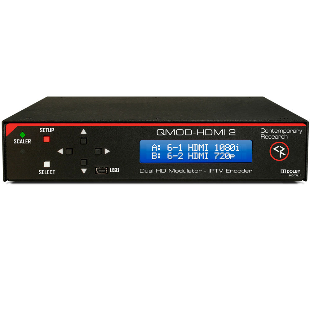 Contemporary Research QMOD-HDMI 2 Modulador HDTV y Codificador IPTV - 2 Entradas HDMI, Sop