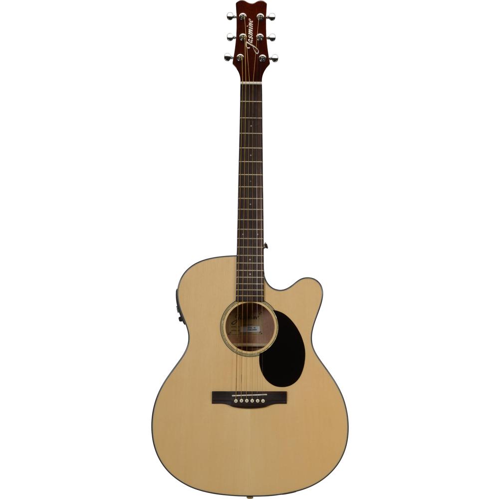 Jasmine Guitarra Acústica/Electrica JO-36CE Natural con Cuerpo Orchestra, Tapa de Abeto y