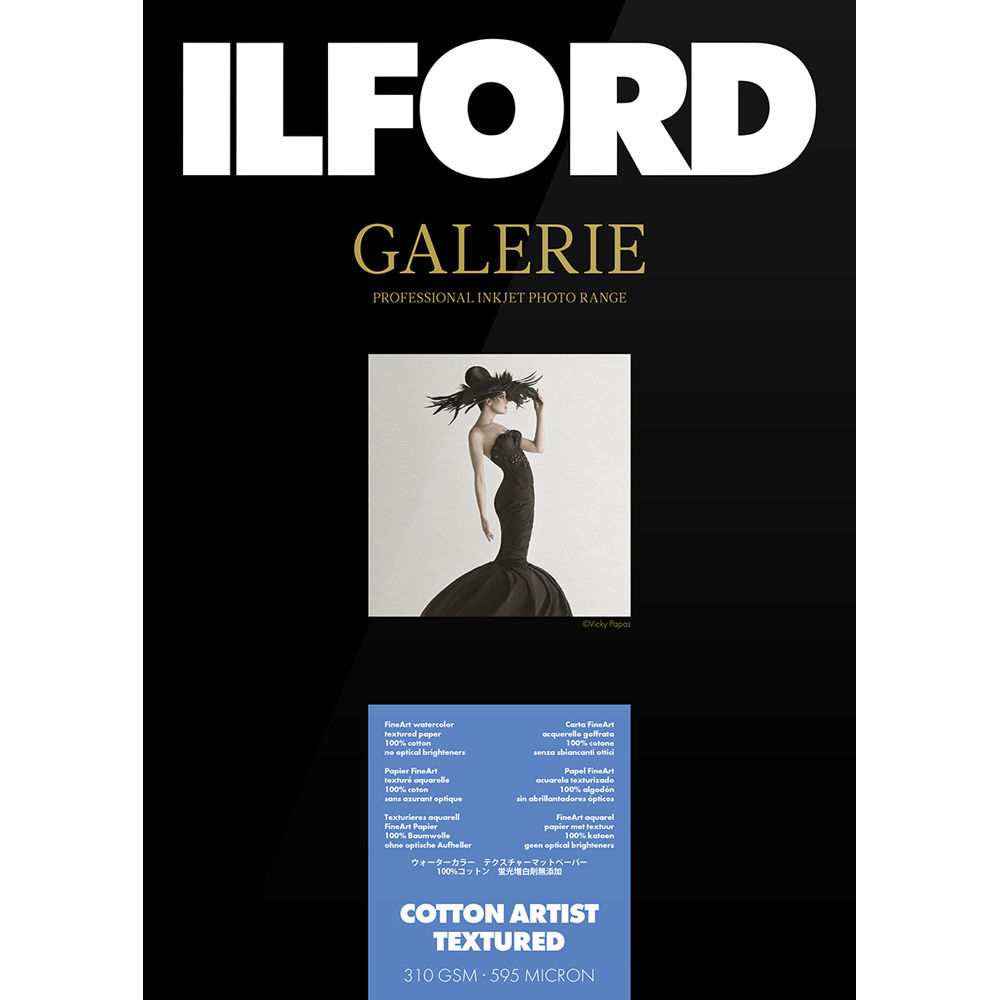 Ilford GALERIE Papel Texturizado de Algodón Artístico 17 x 22"" - 25 Hojas, 310 gsm, Acab