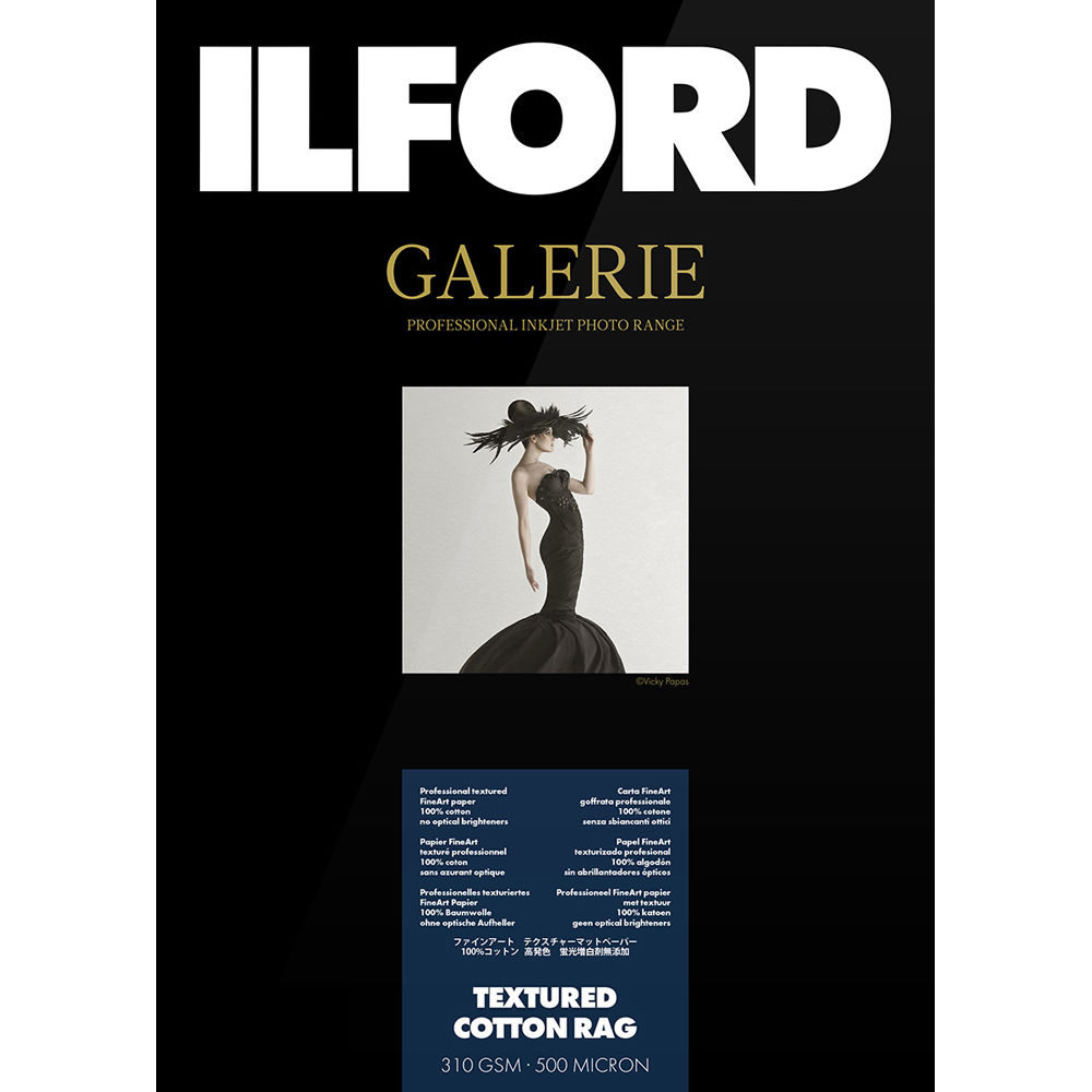 Ilford GALERIE Textured Cotton Rag Paper 17 x 22"" - 25 Hojas, 310 gsm, Acabado Mate Textur