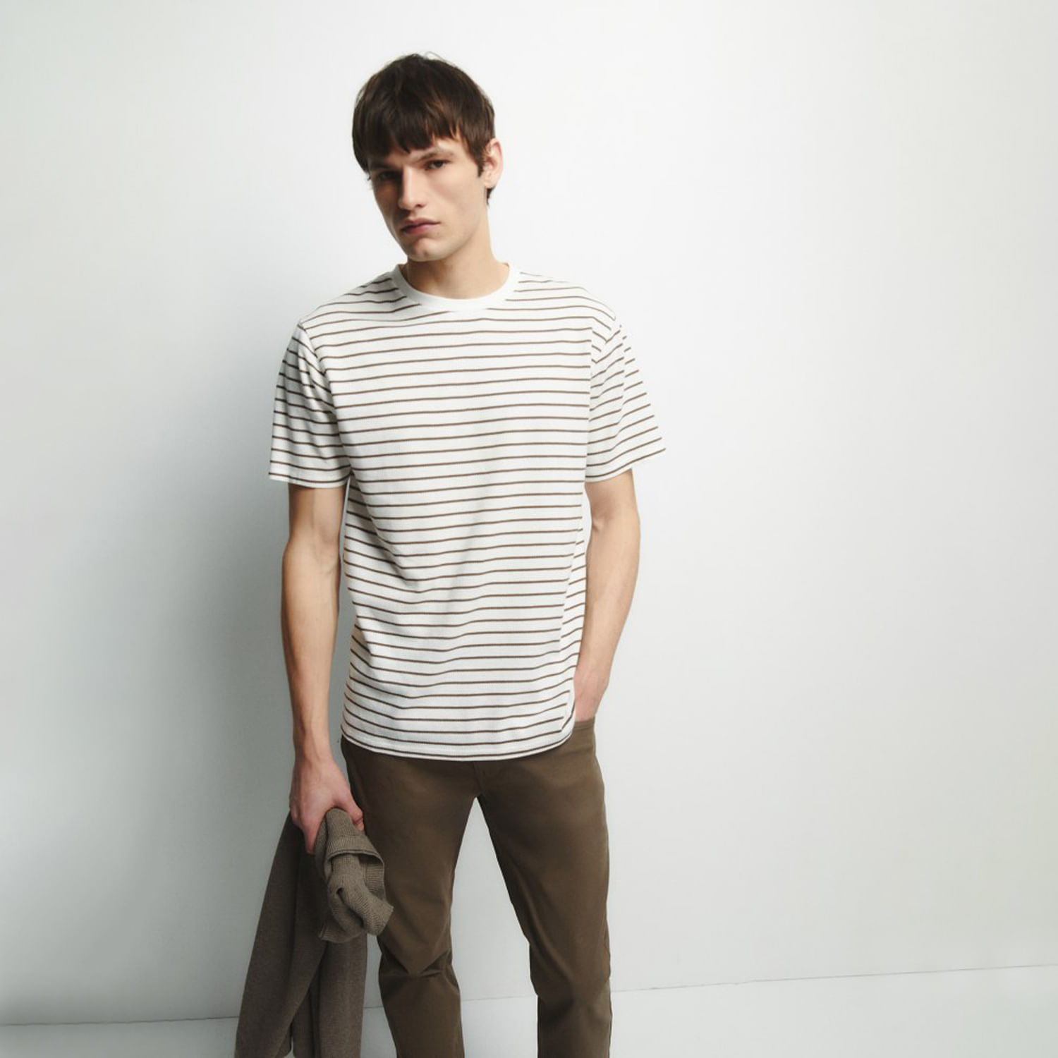 Polo Hombre Sfera Rayas Bubble Marron M