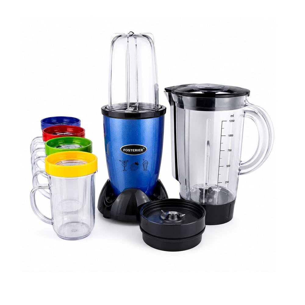 Extractor de Jugos y Procesadora Multifunción Fosterier 21 Piezas 700W Azul