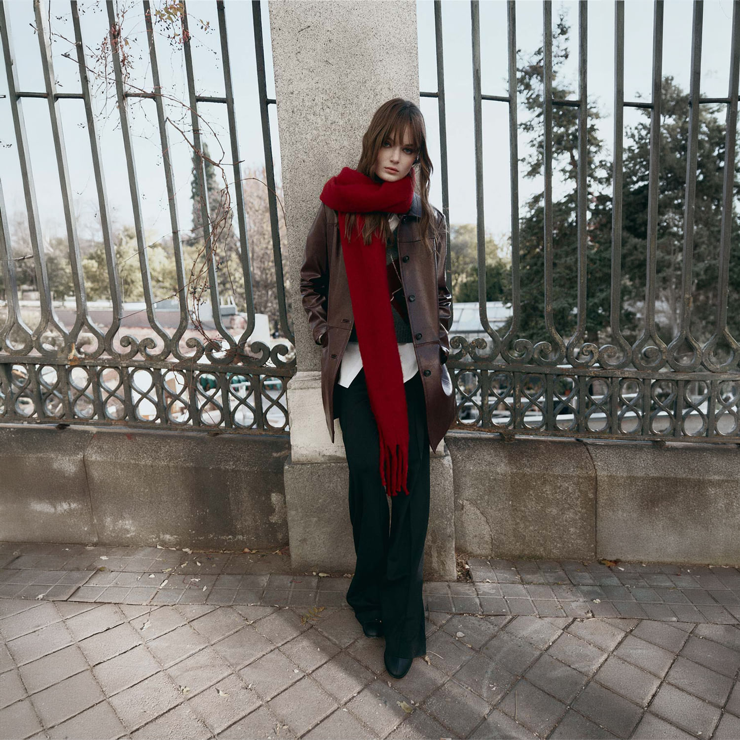 Abrigo Mujer Sfera Efecto Piel Corto Burdeos S