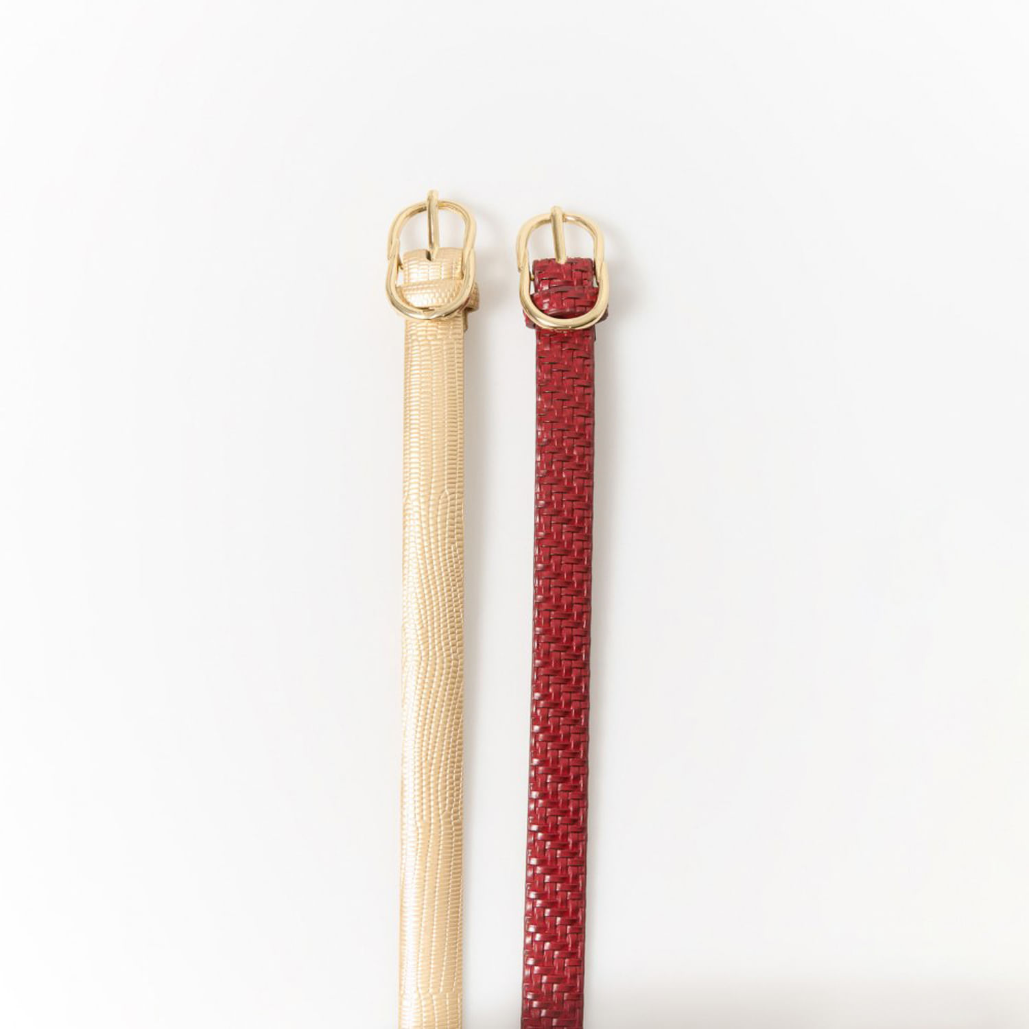 Correa Mujer Sfera Trenza Metalica Dora Mx Rojo 90
