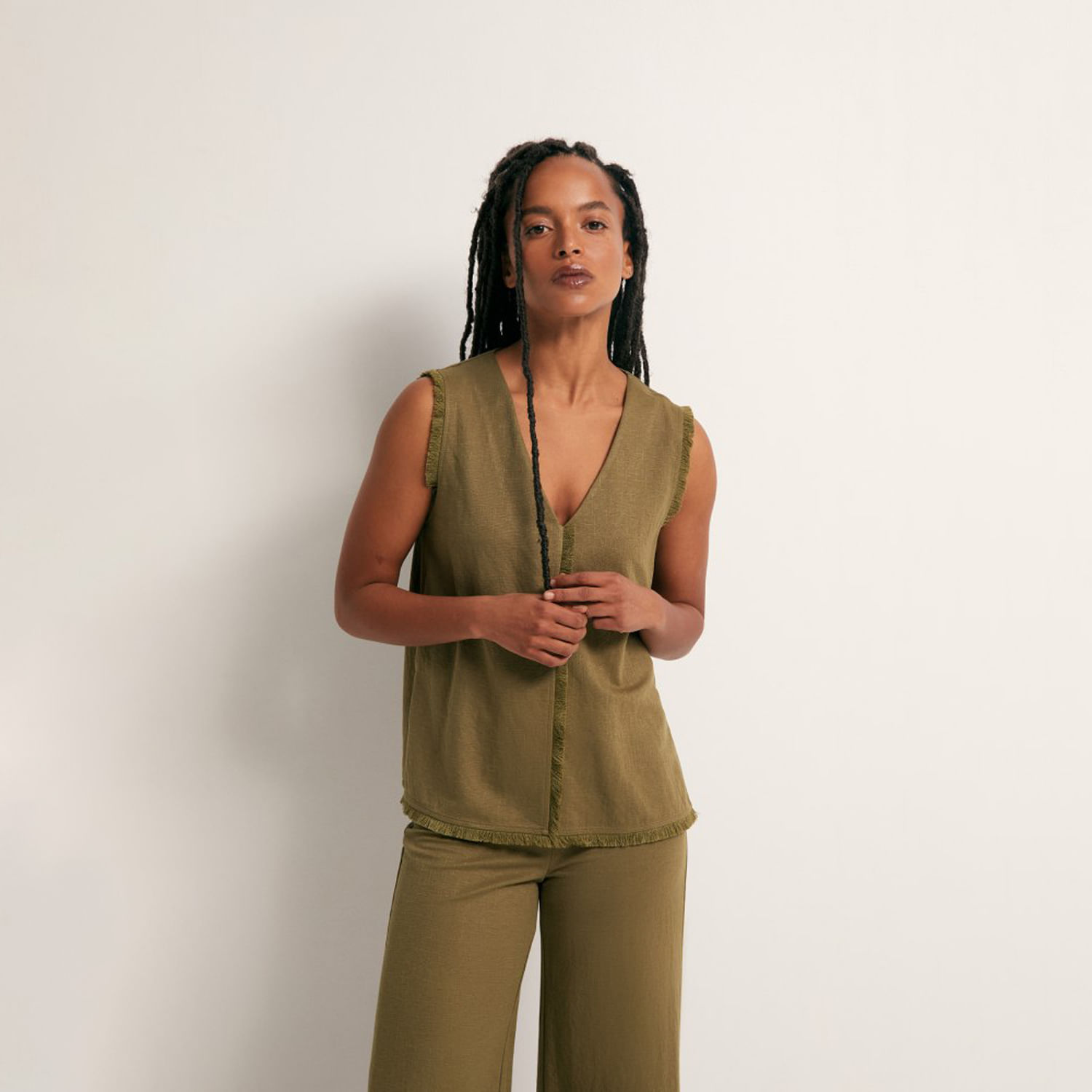 Polo Mujer Sfera Basico Liso Kaki S