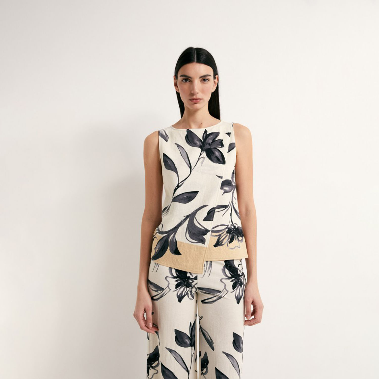 Polo Mujer Sfera Basico Estampado Negro Crudo S