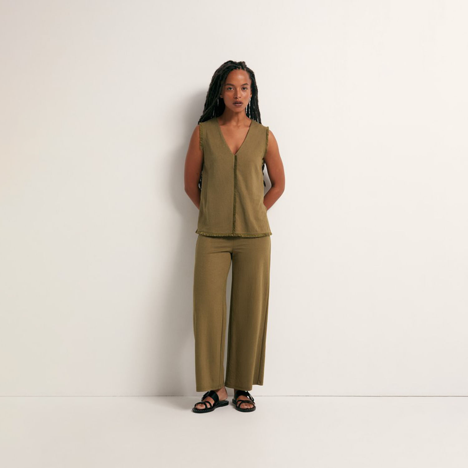 Polo Mujer Sfera Basico Liso Kaki S