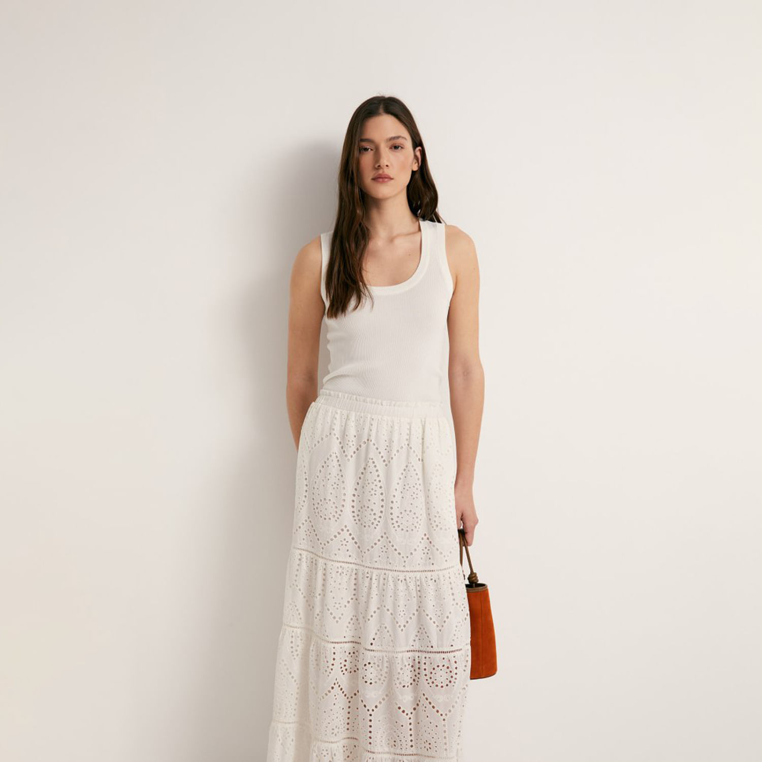 Top Punto Rib Mujer Sfera Blanco L
