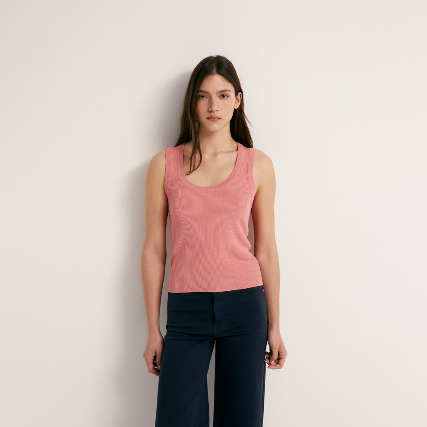 Top Punto Rib Mujer Sfera Rosa XL