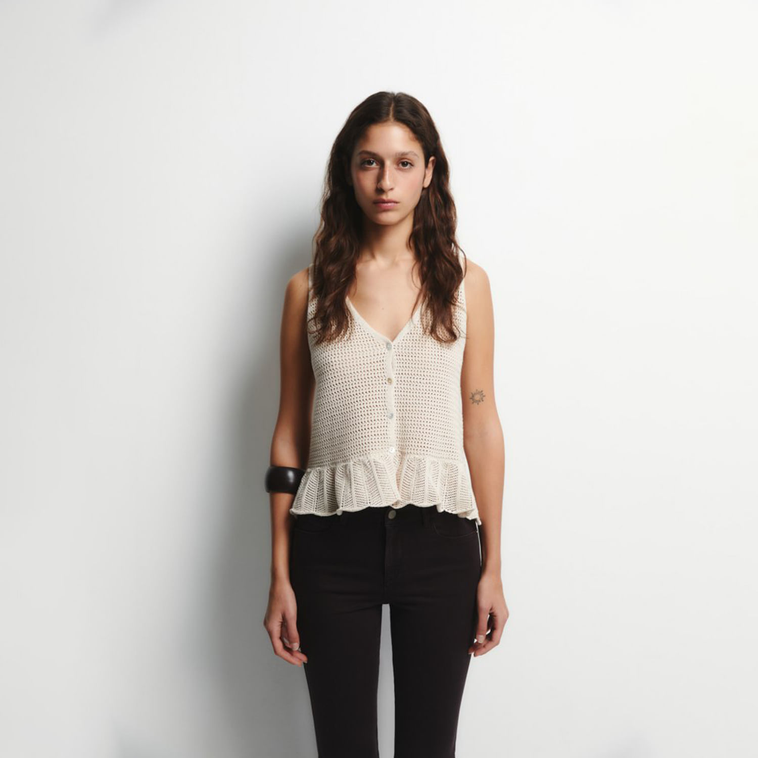 Top Punto Bajo Mujer Sfera Pointelle Beige M
