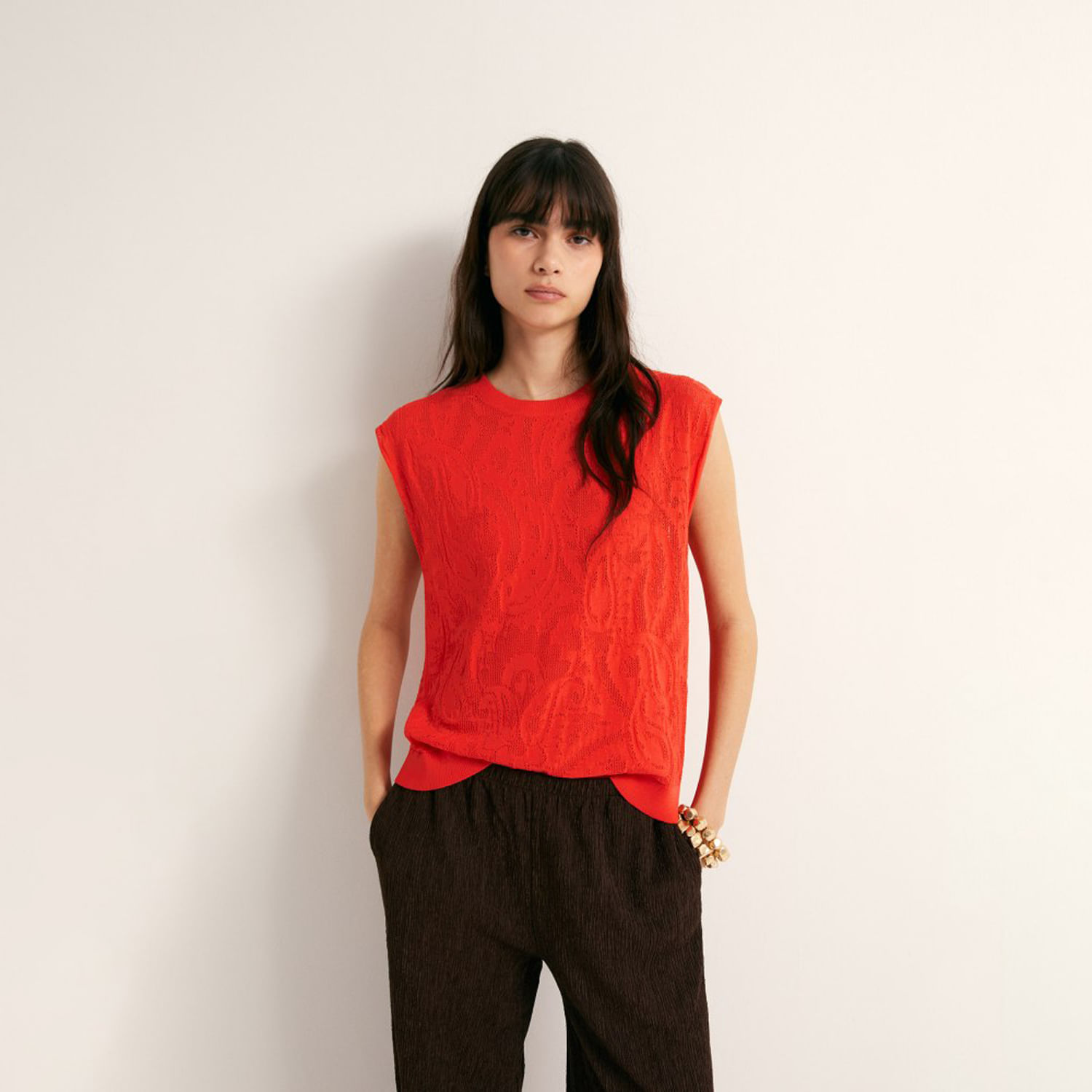Top Punto Estructura Mujer Sfera Coral L