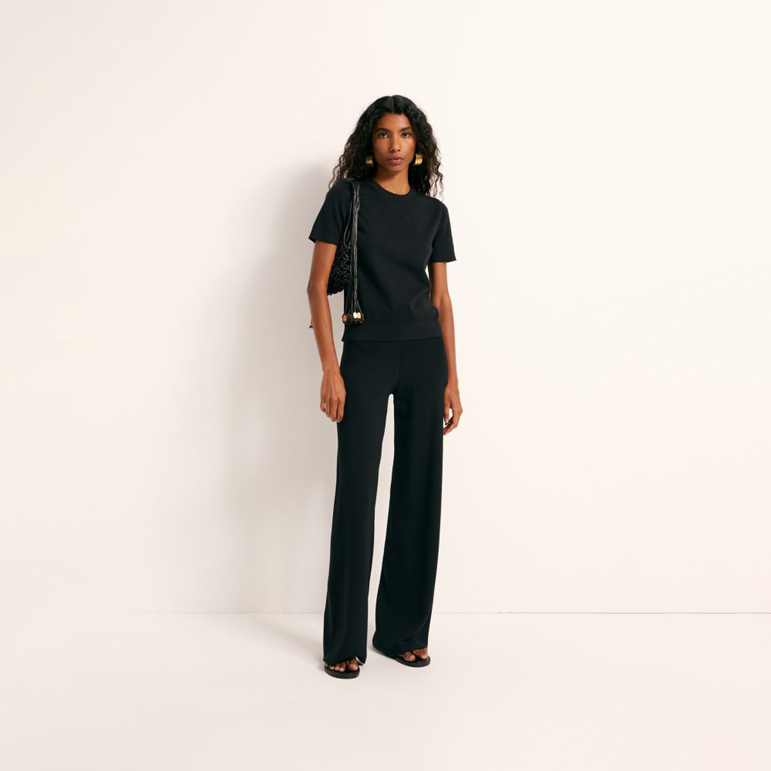 Pantalón Largo Liso Mujer Sfera Conjunto Negro M