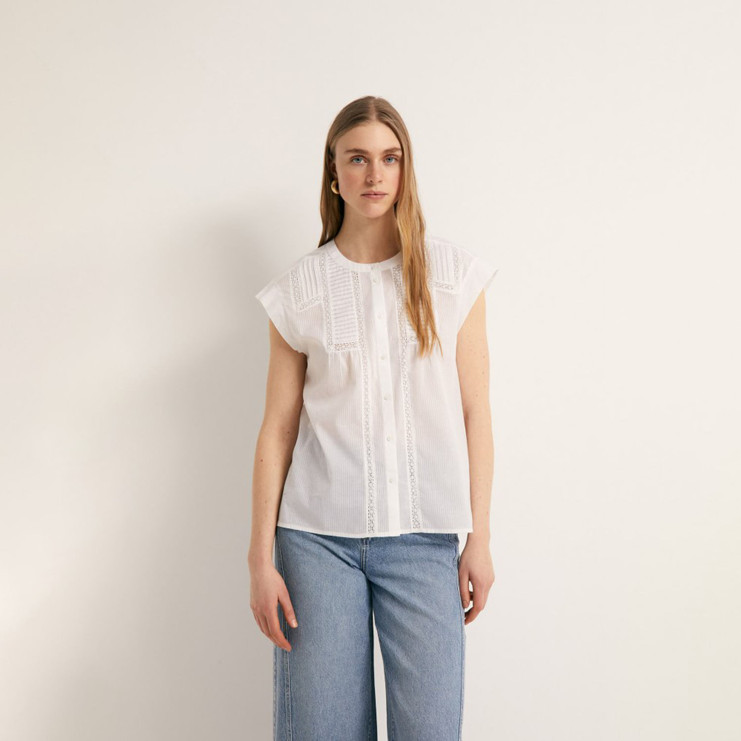 Blusa Mujer Sfera Flecos Mx Blanco L