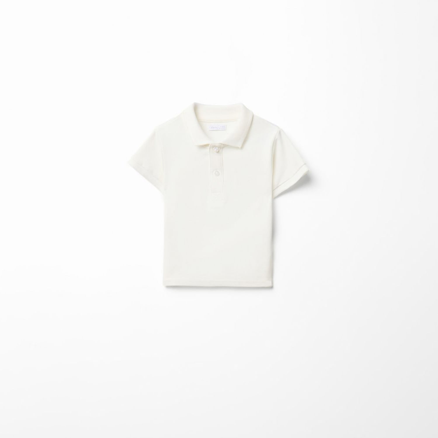 Polo Bebe Niño Sfera Manga Corta Liso Basico Blanco Roto