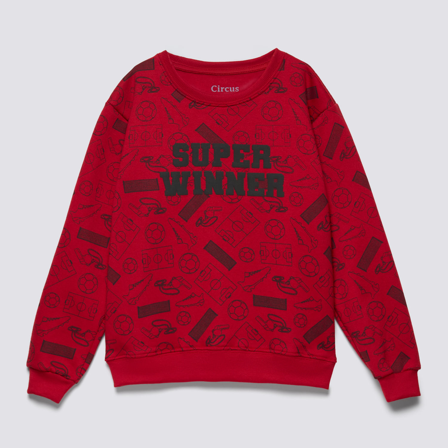 Polera Niño Fleece Promo Circus Rojo Talla 10