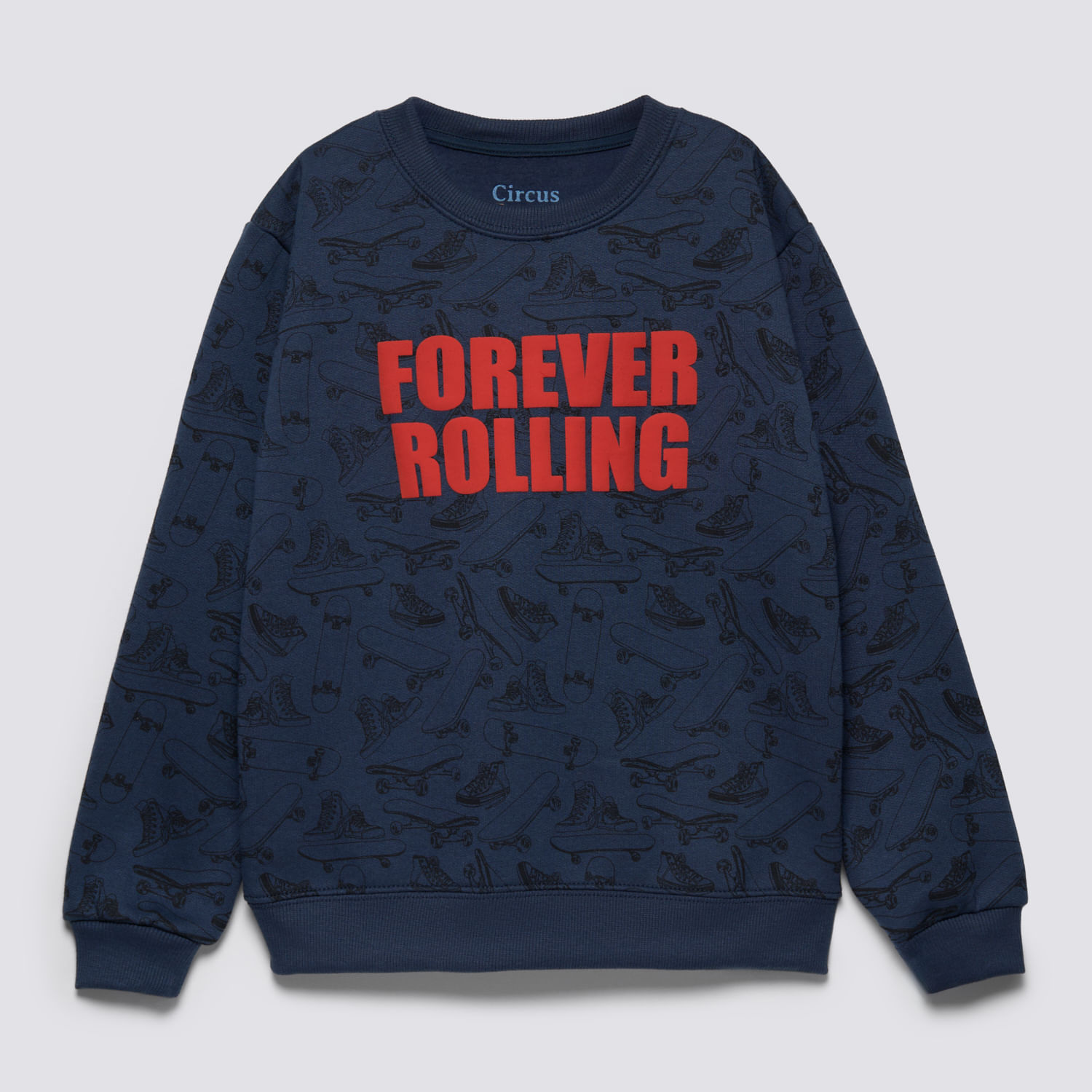 Polera Niño Fleece Promo Circus Azul Acero Talla 6