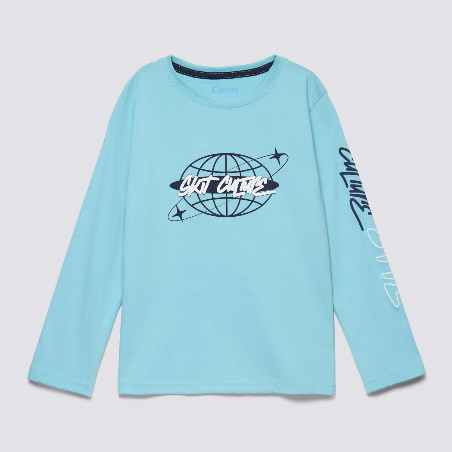 Polo Manga Larga Niño Manga Print Circus Celeste Talla 4