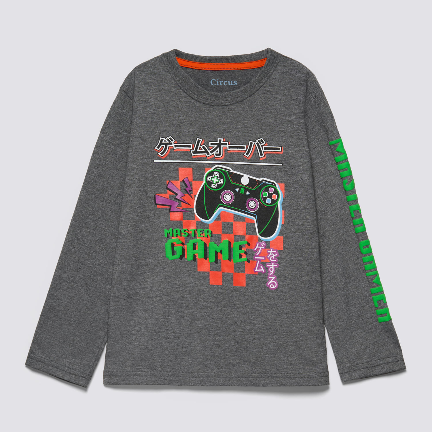 Polo Manga Larga Niño Manga Print Circus Charcoal Talla 8