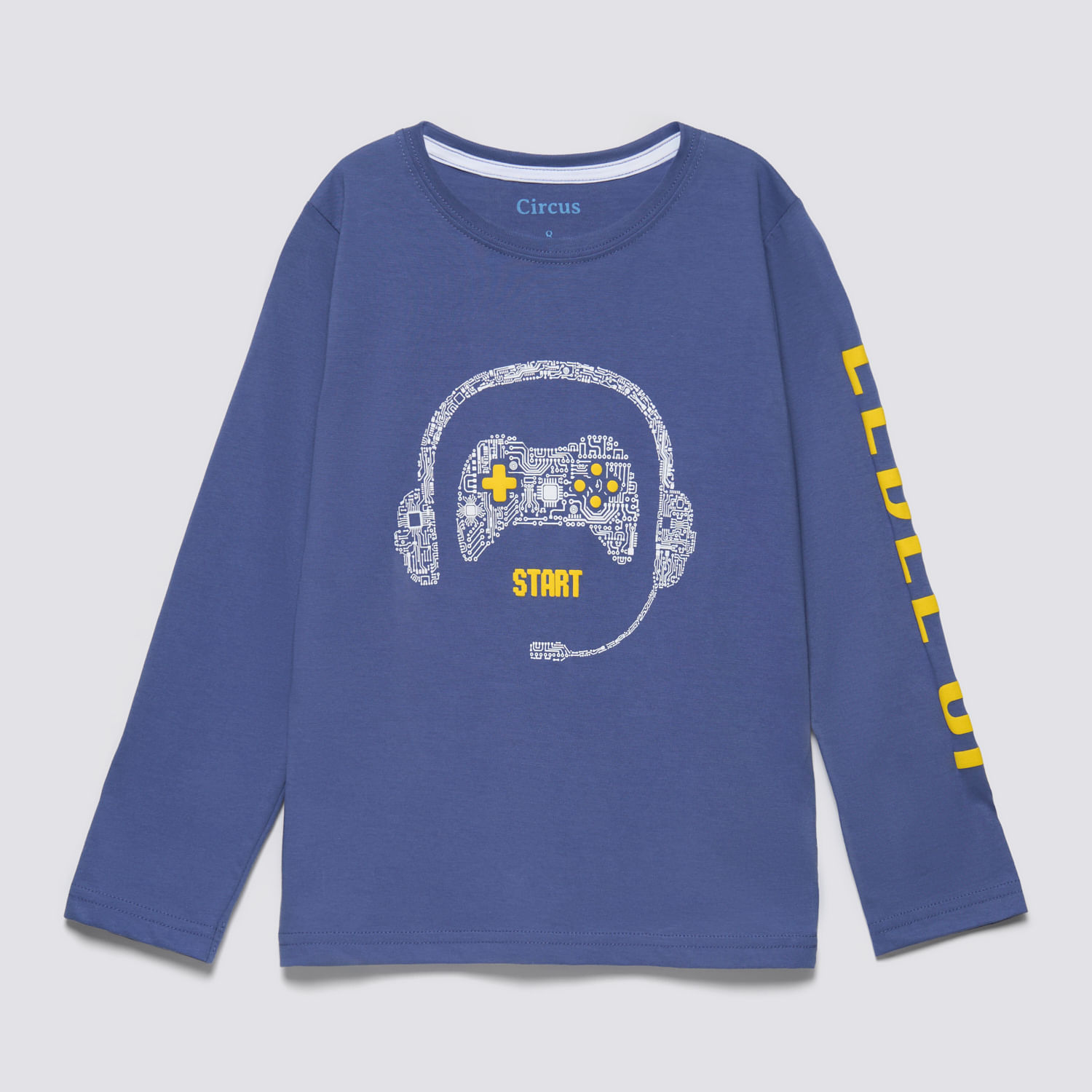 Polo Manga Larga Niño Manga Print Circus Azul Talla 8