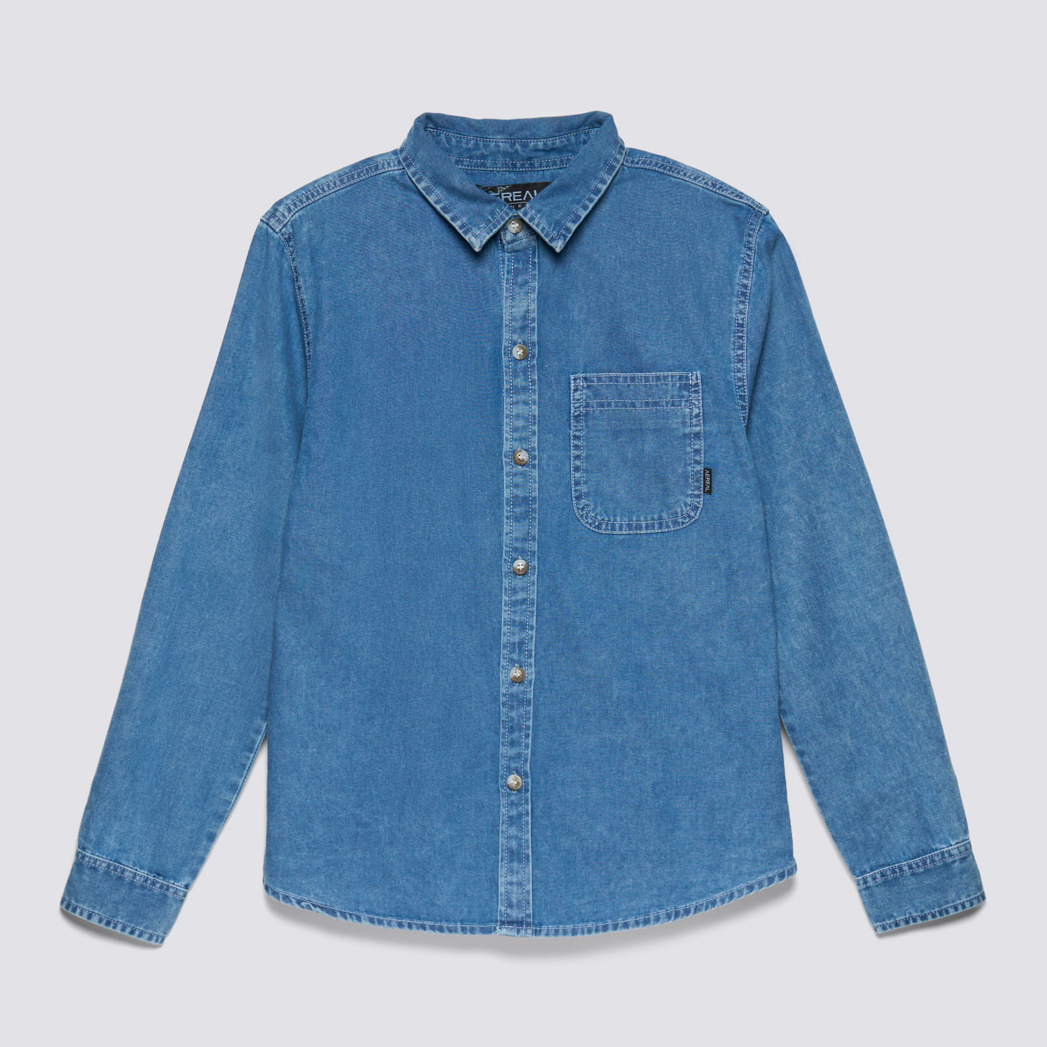 Camisa Manga Larga Teen Niño Denim Aereal Celeste Talla 14