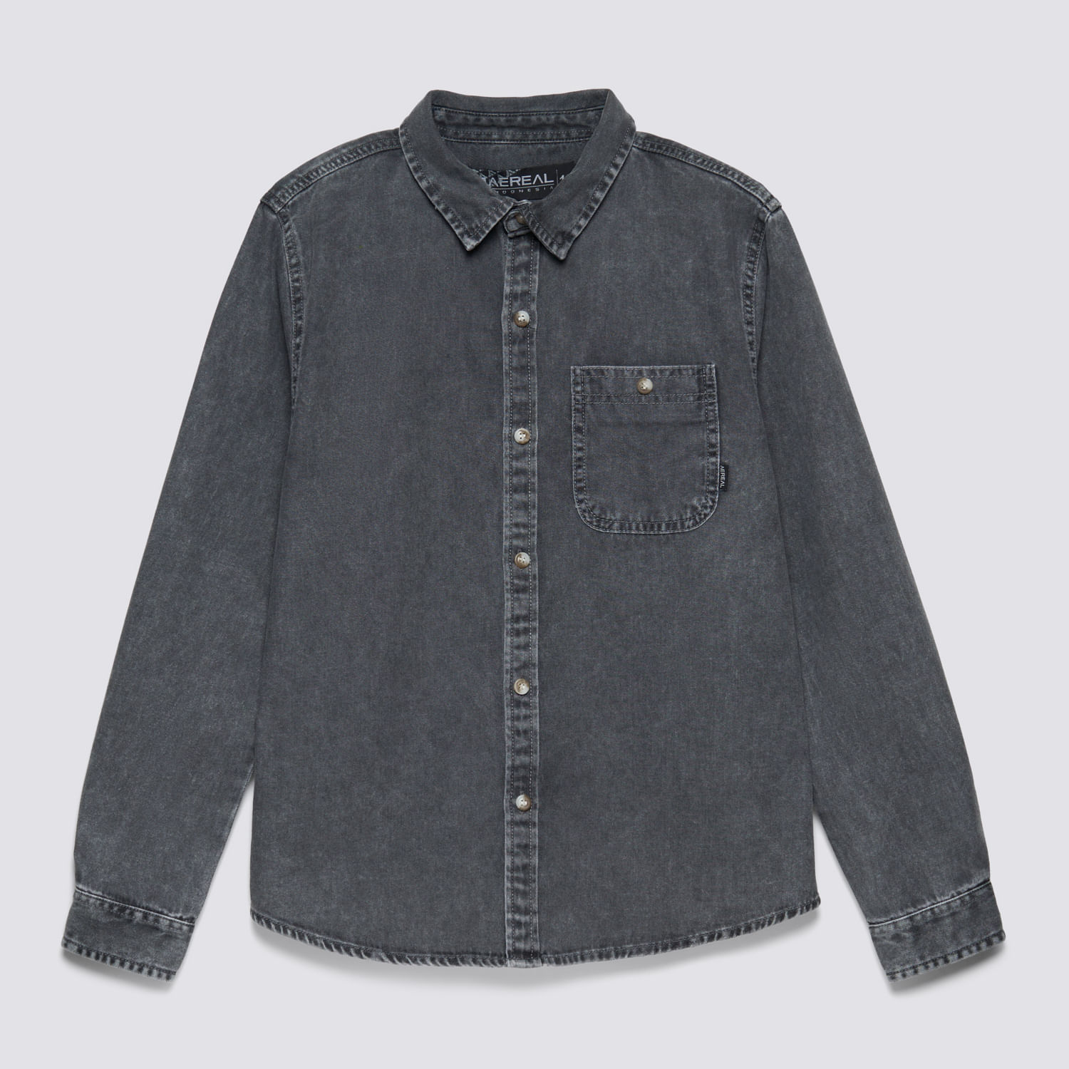Camisa Manga Larga Teen Niño Denim Aereal Charcoal Talla 16