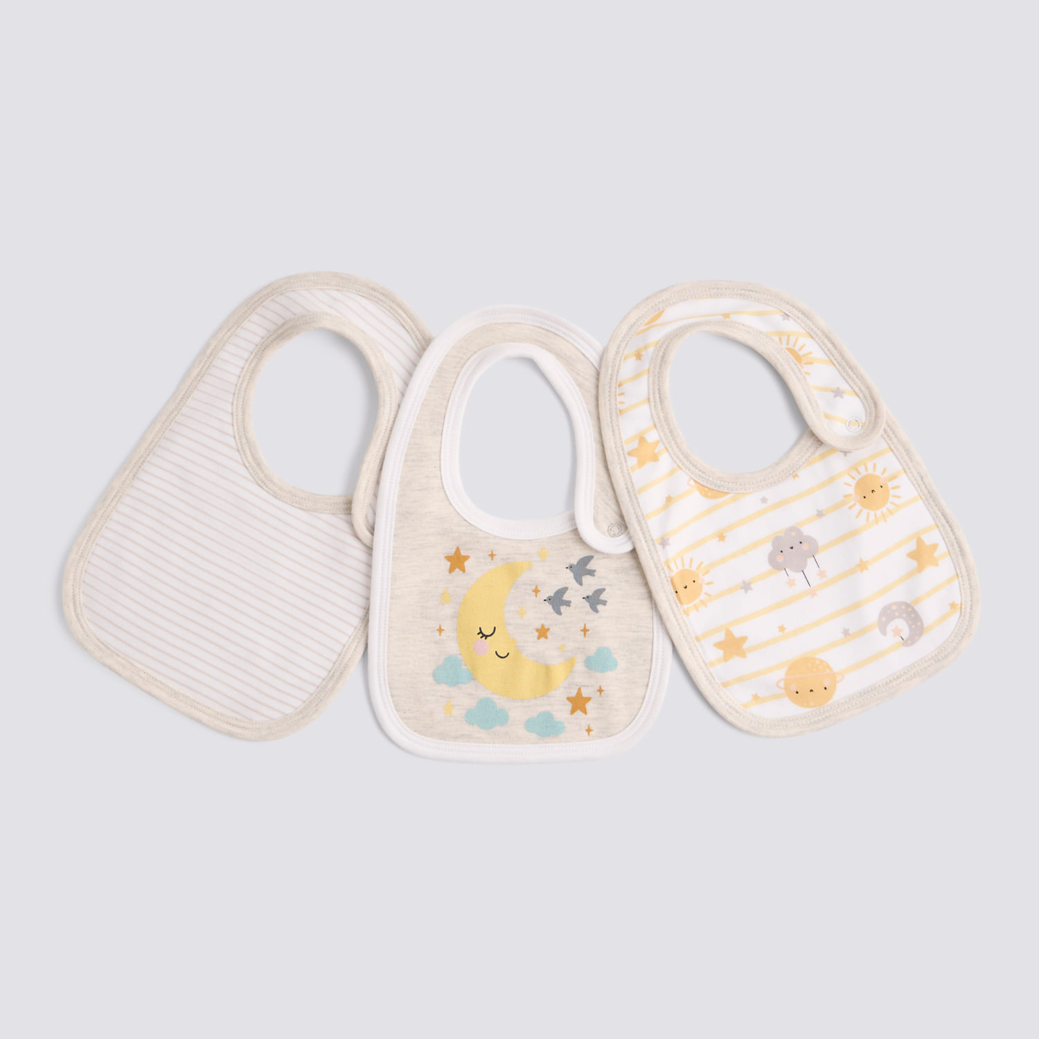 Babero Recién Nacido Pack X3 Baby Circus Avena Melange Talla única