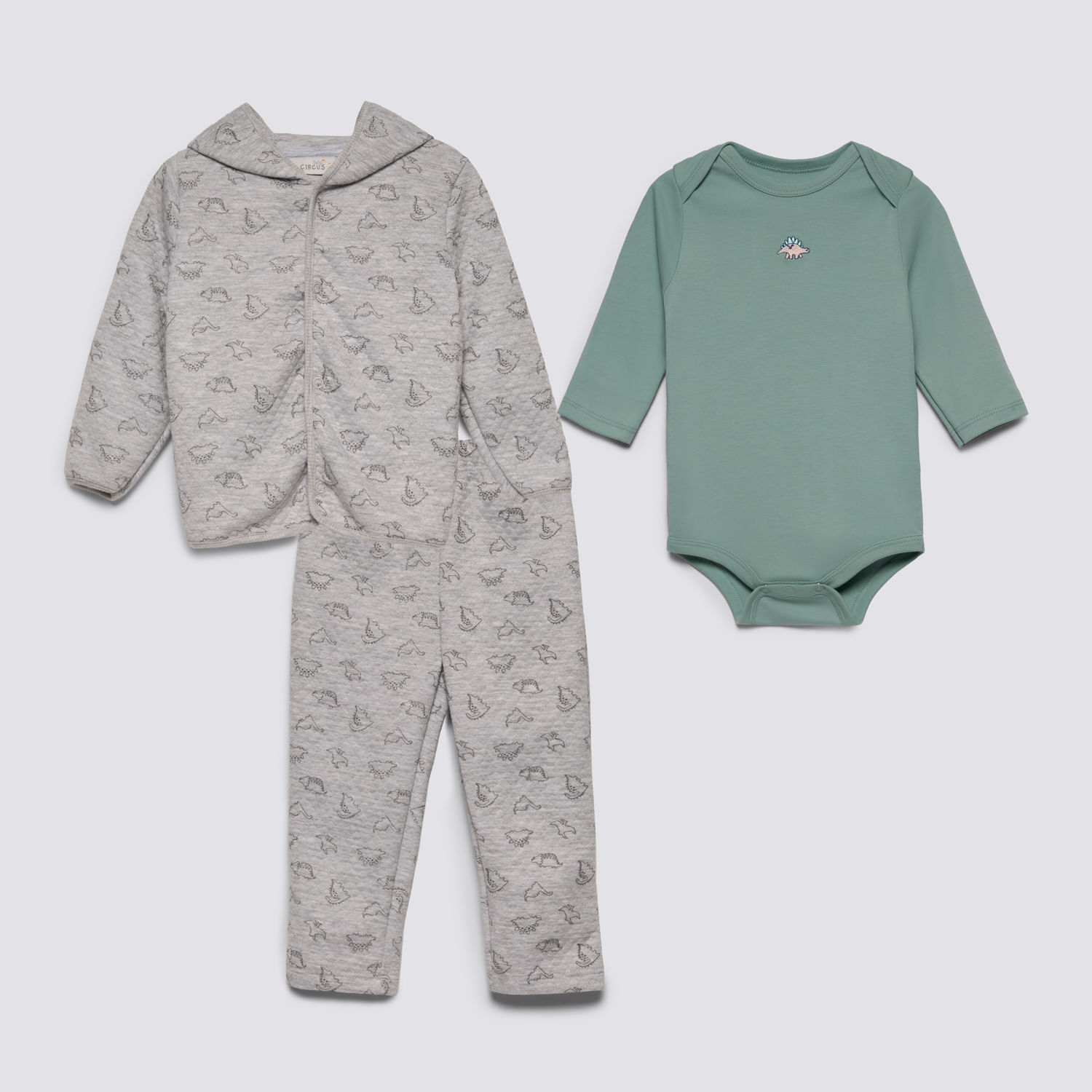 Conjunto Recién Nacido 2 Piezas Quilted Baby Circus Gris Talla 18M