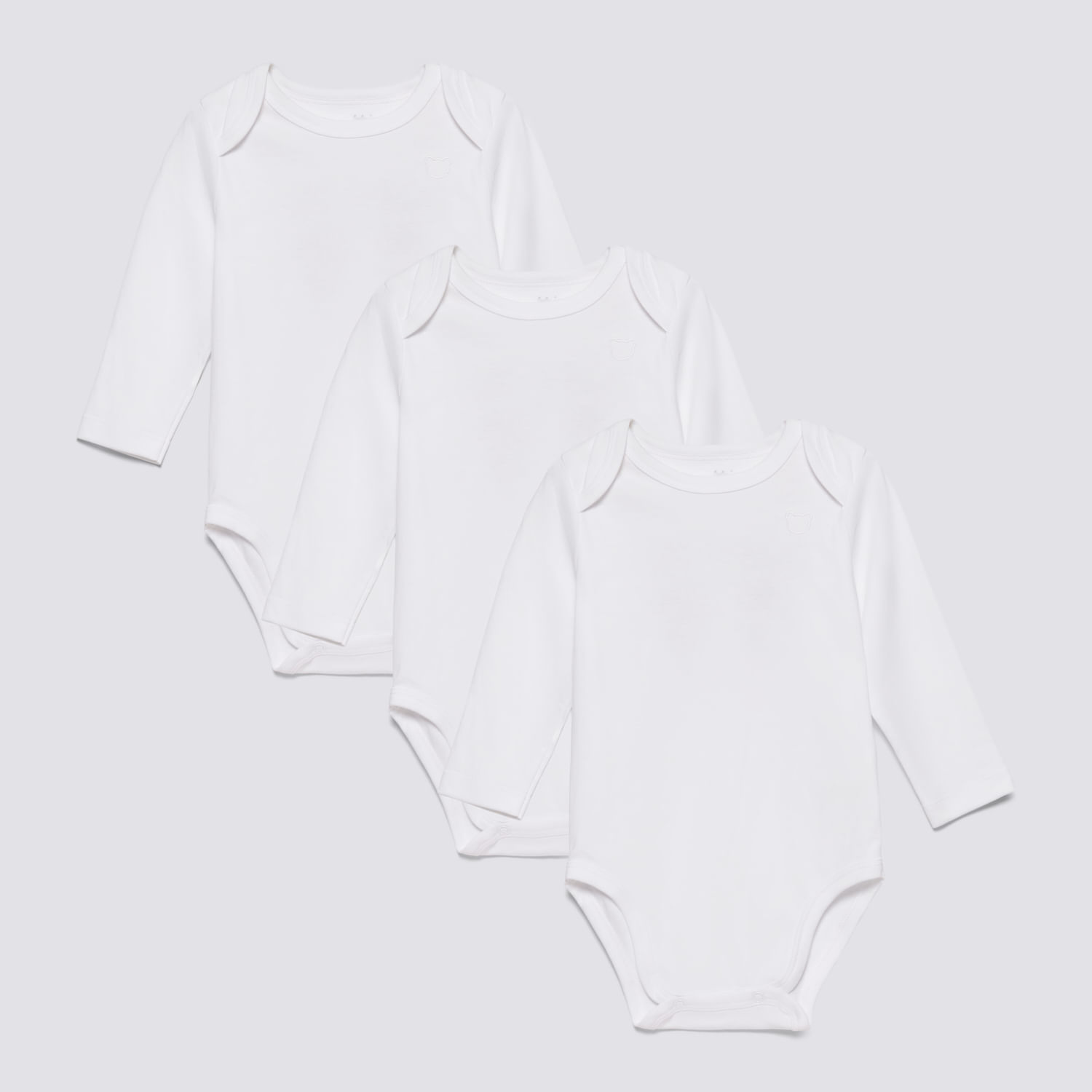 Body Interno Recién Nacido Pack X3 Solid Baby Circus Blanco Talla 9M