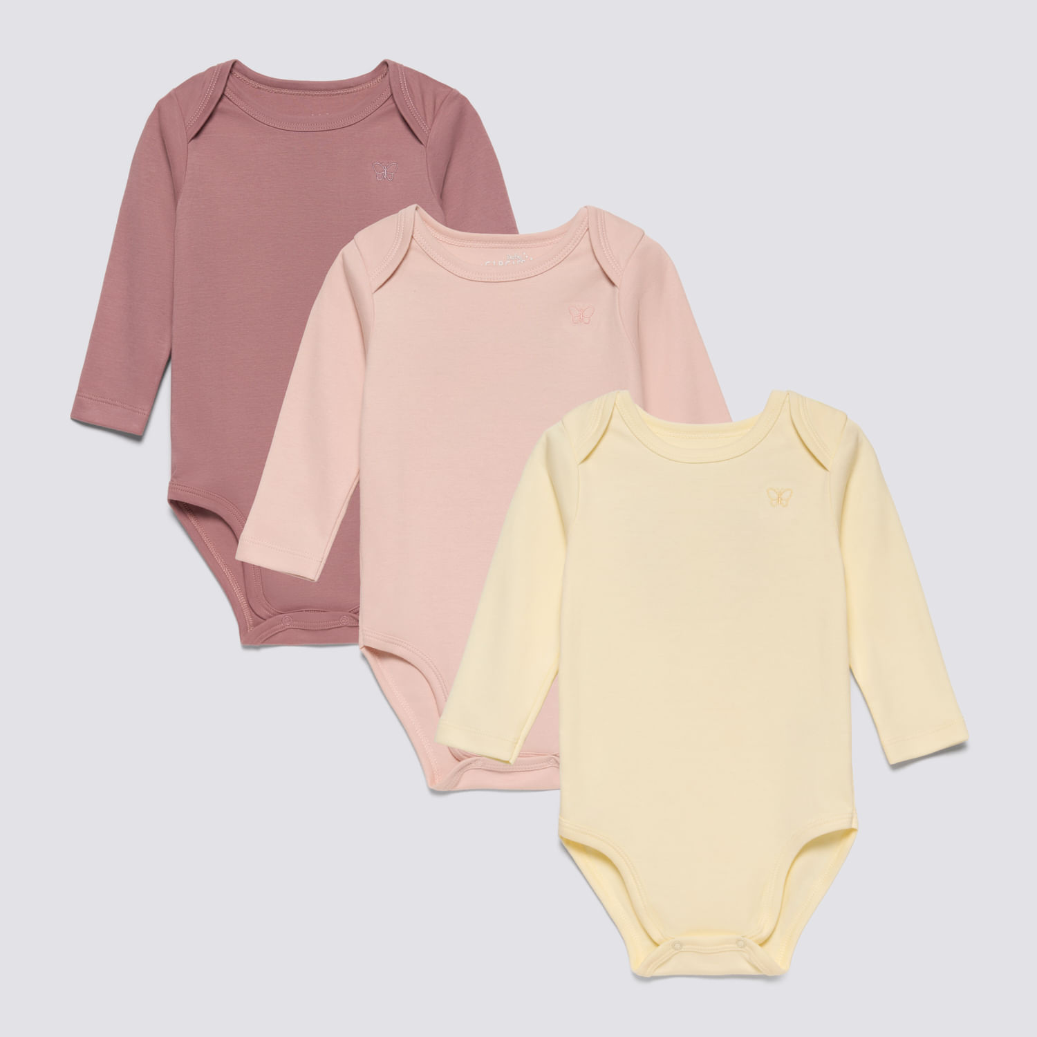 Body Interno Recién Nacido Pack X3 Solid Baby Circus Palo Rosa Talla 3M