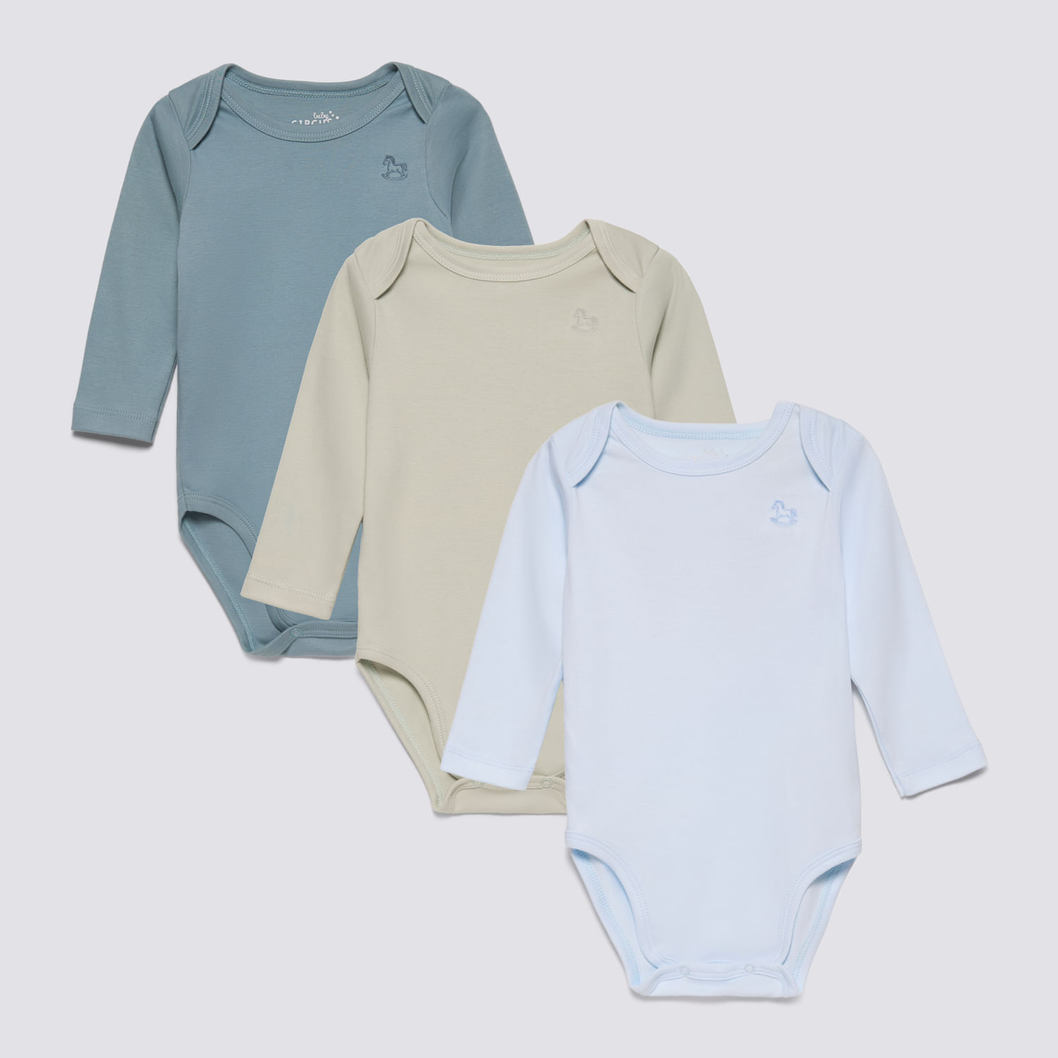 Body Interno Recién Nacido Pack X3 Solid Baby Circus Menta Talla 3M