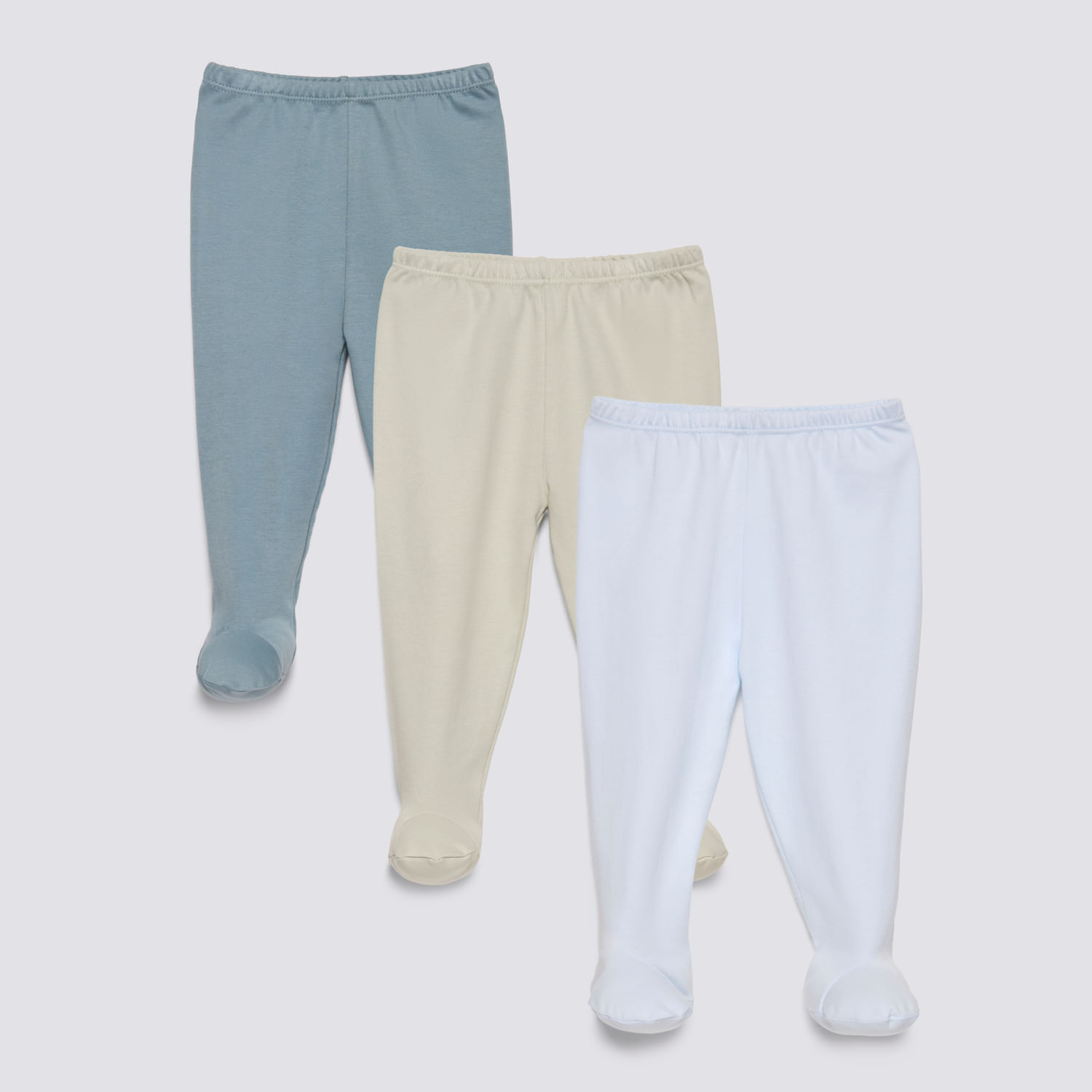 Pantalón Interno Recién Nacido Pack X3 Solid Baby Circus Celeste Talla 9M