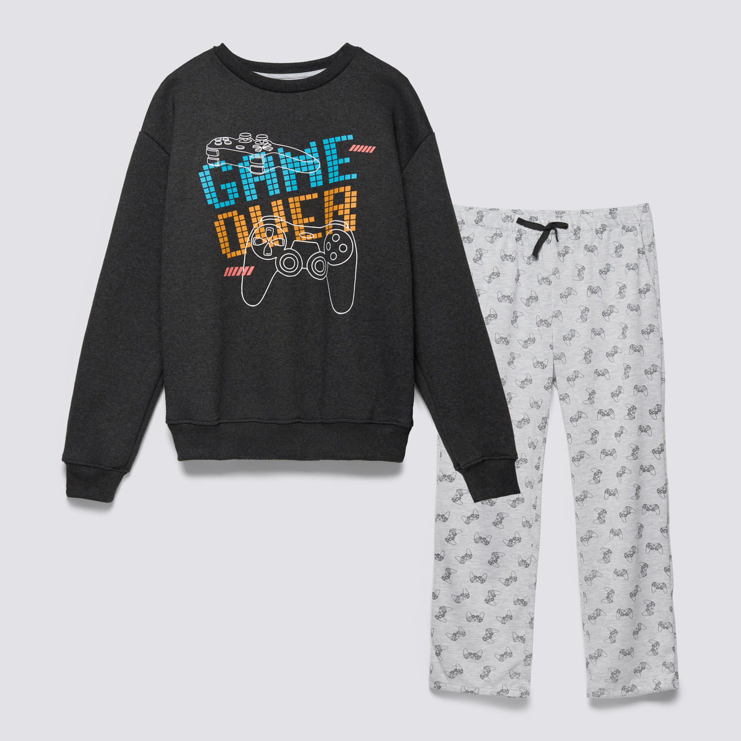 Pijama Teen Niño 2 Piezas Franela Aereal Charcoal Talla 14