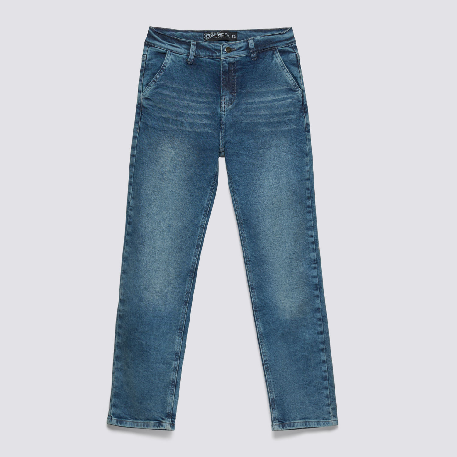Jean Teen Niño Recto Label Aereal Azul Talla 12
