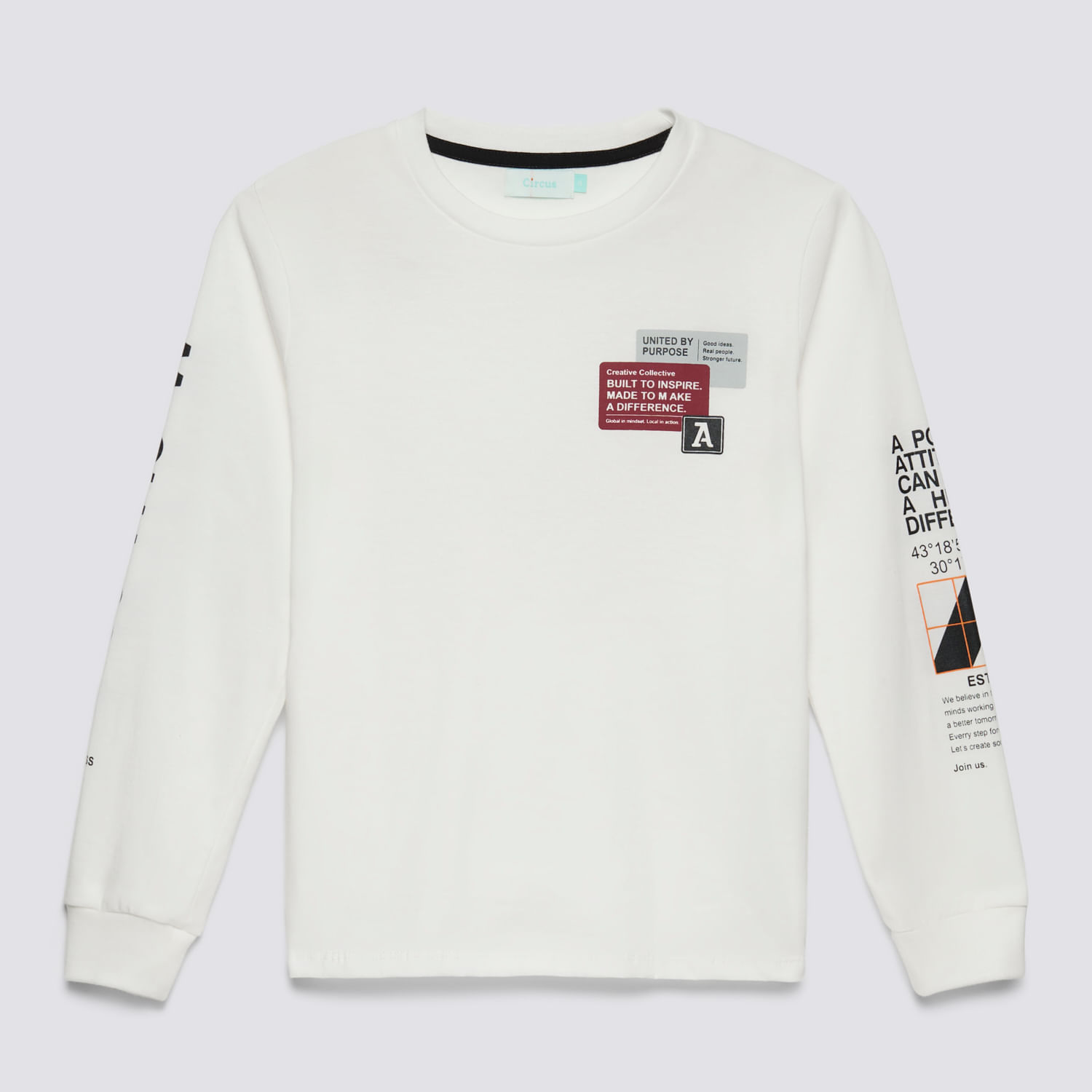Polo Manga Larga Niño City Mood Circus Ecru Talla 12