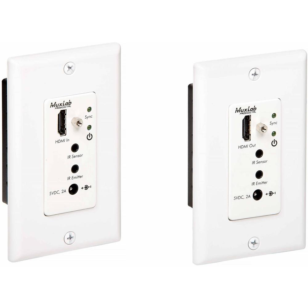 MuxLab Extensor HDMI sobre Cat 5e/6 500451-WP-DEC con soporte 4K y 3D, montaje en pared