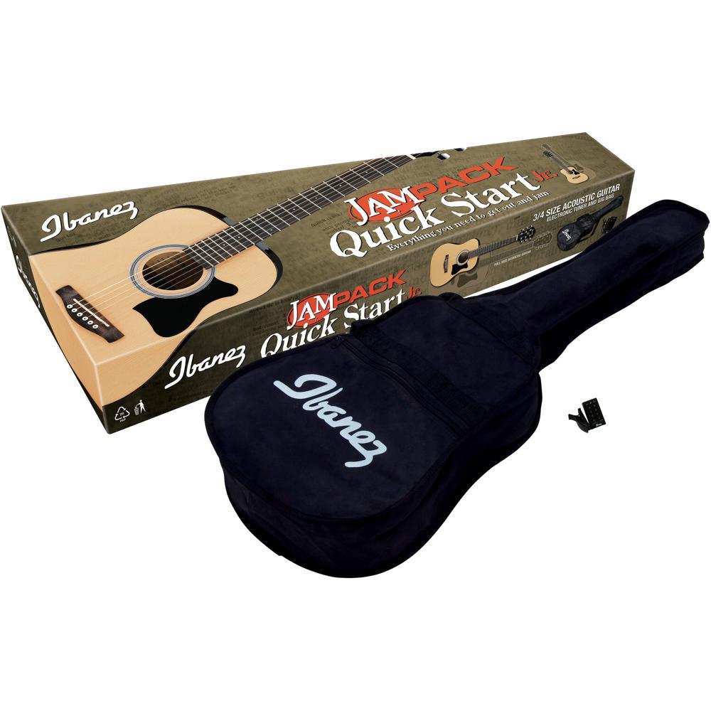 Ibanez IJV30 Jampack Guitarra Acústica Dreadnought 3/4 Tamaño Natural con Funda y Afinad