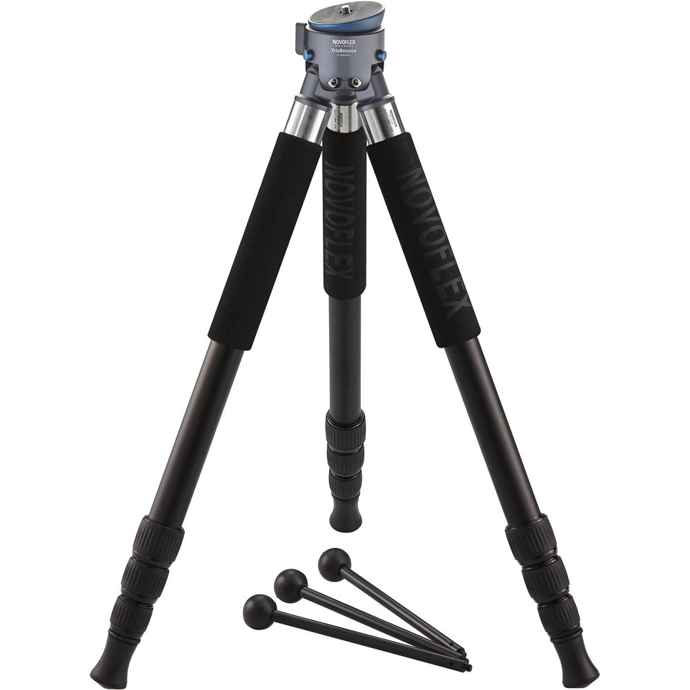 Novoflex TrioBalance Tripod Kit 4 Secciones de Aluminio - Altura Máxima 151.64 cm, Capaci