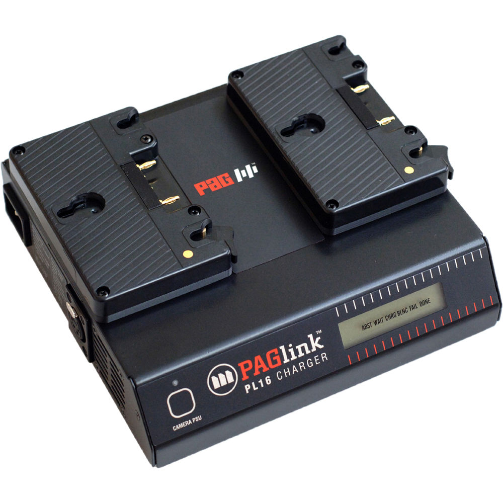 PAGlink PL16 Cargador para Baterías Gold Mount - Carga Simultánea de 2 Baterías, Hasta