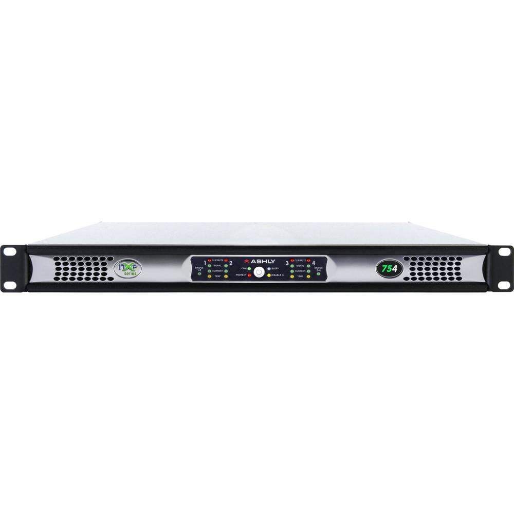Ashly NXP75 Amplificador de Potencia de Red 4 Canales 75W con DSP Protea y Interfaz Digita