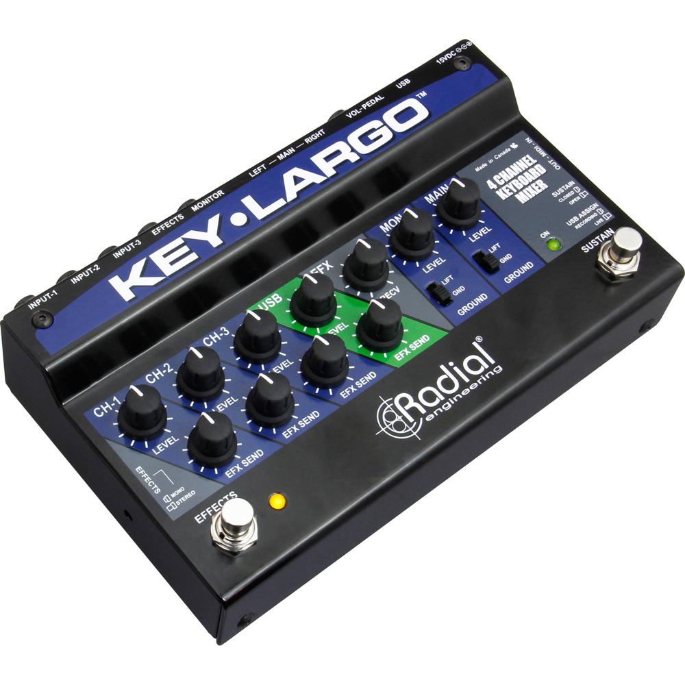 Radial Engineering Key-Largo Mezclador de Teclado y Pedal de Rendimiento con 3 Entradas Es