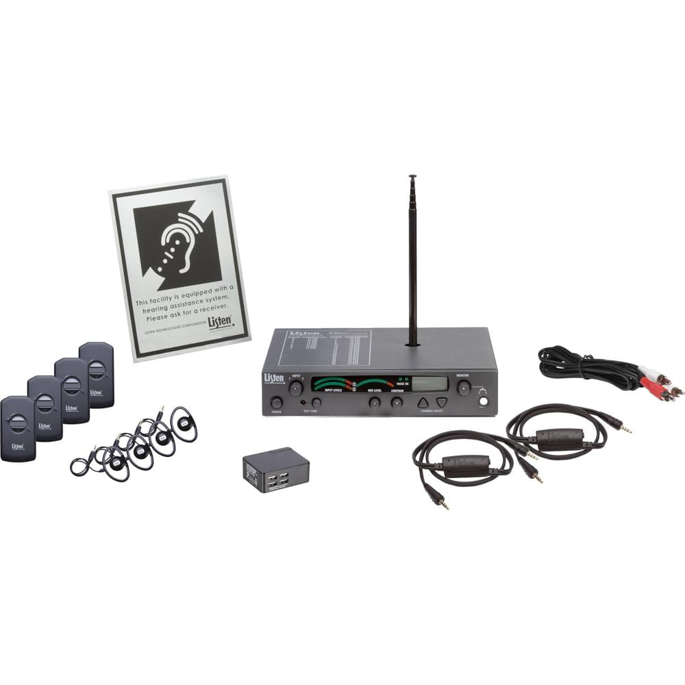 Listen Technologies iDSP Prime Level I Sistema RF Estacionario 216 MHz con Transmisor y Re