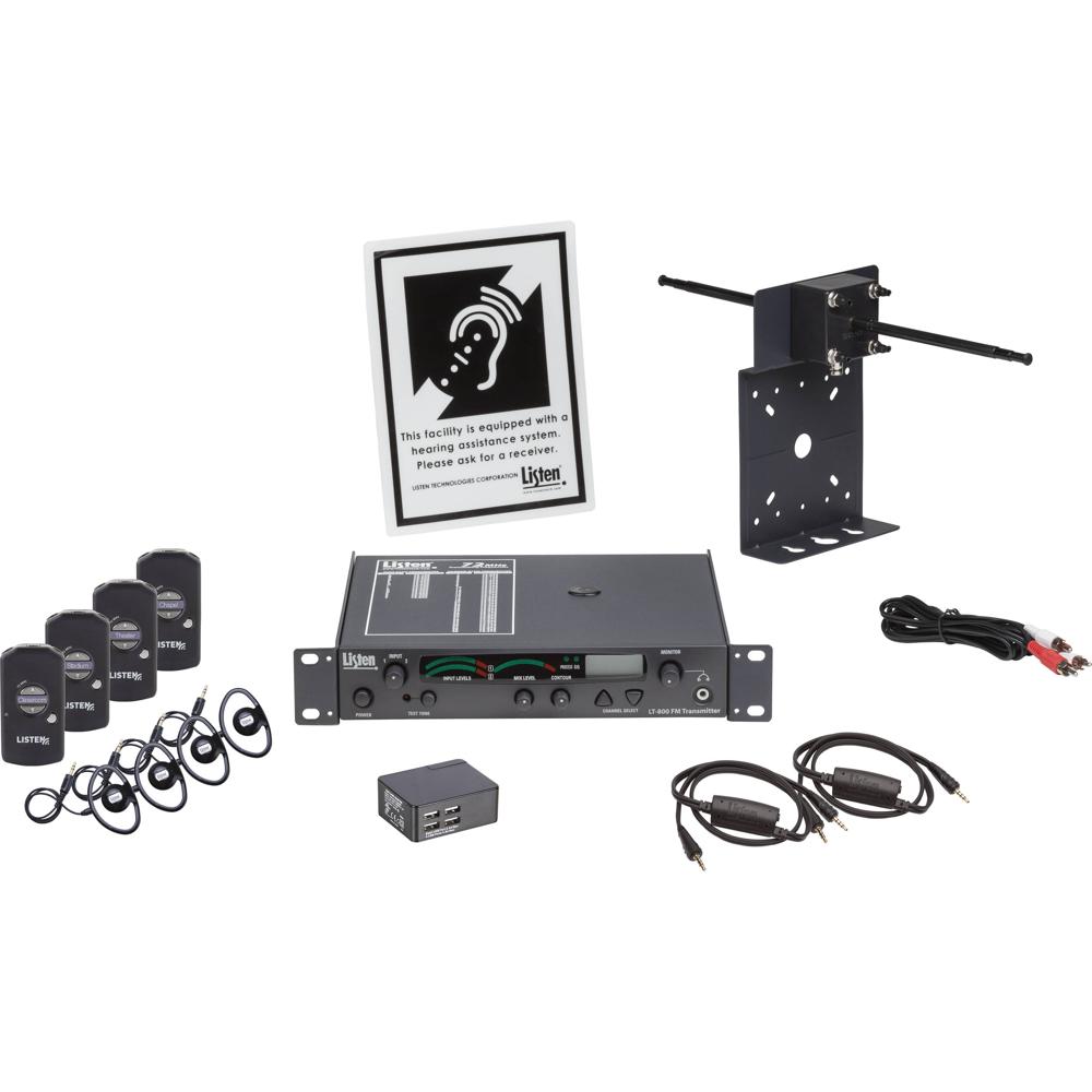 Listen Technologies Sistema RF Estacionario iDSP Advanced Level II 216 MHz con 4 Receptore
