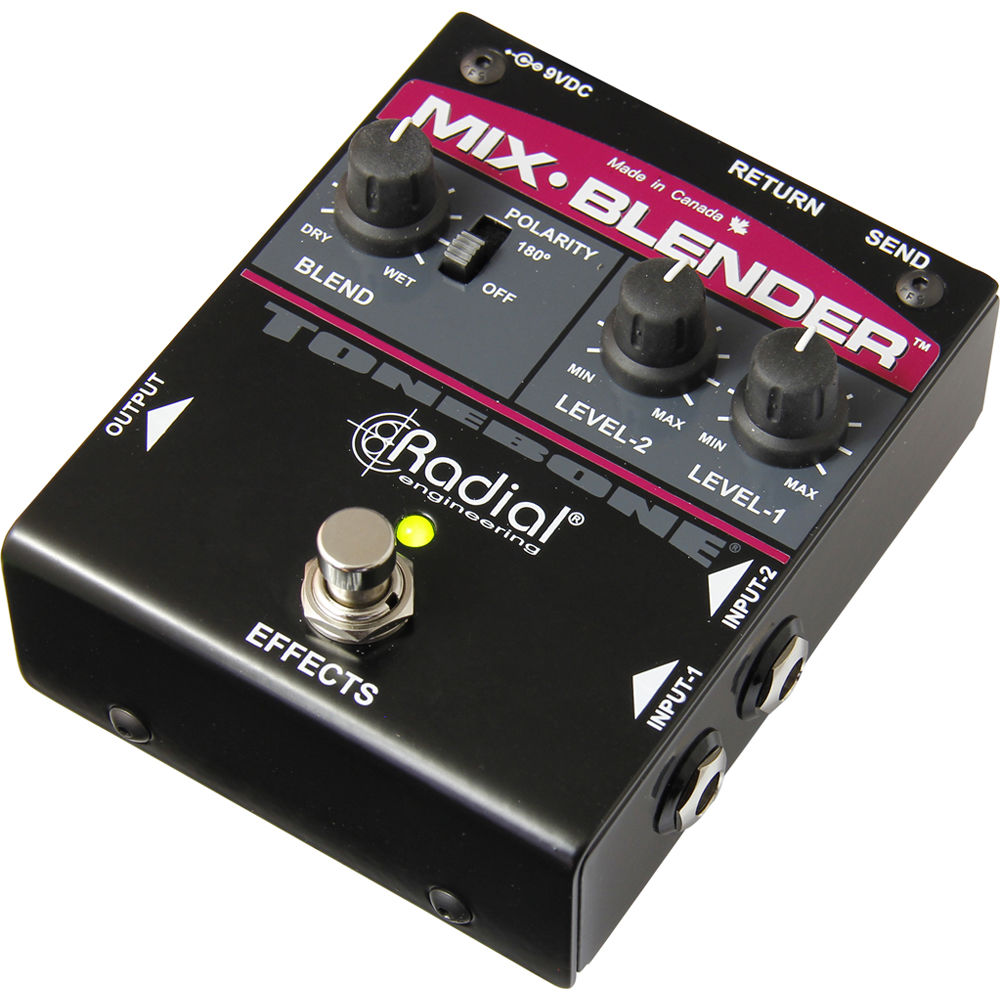Radial Engineering Mix-Blender Mezclador de Guitarra Doble Entrada con Loop de Inserción