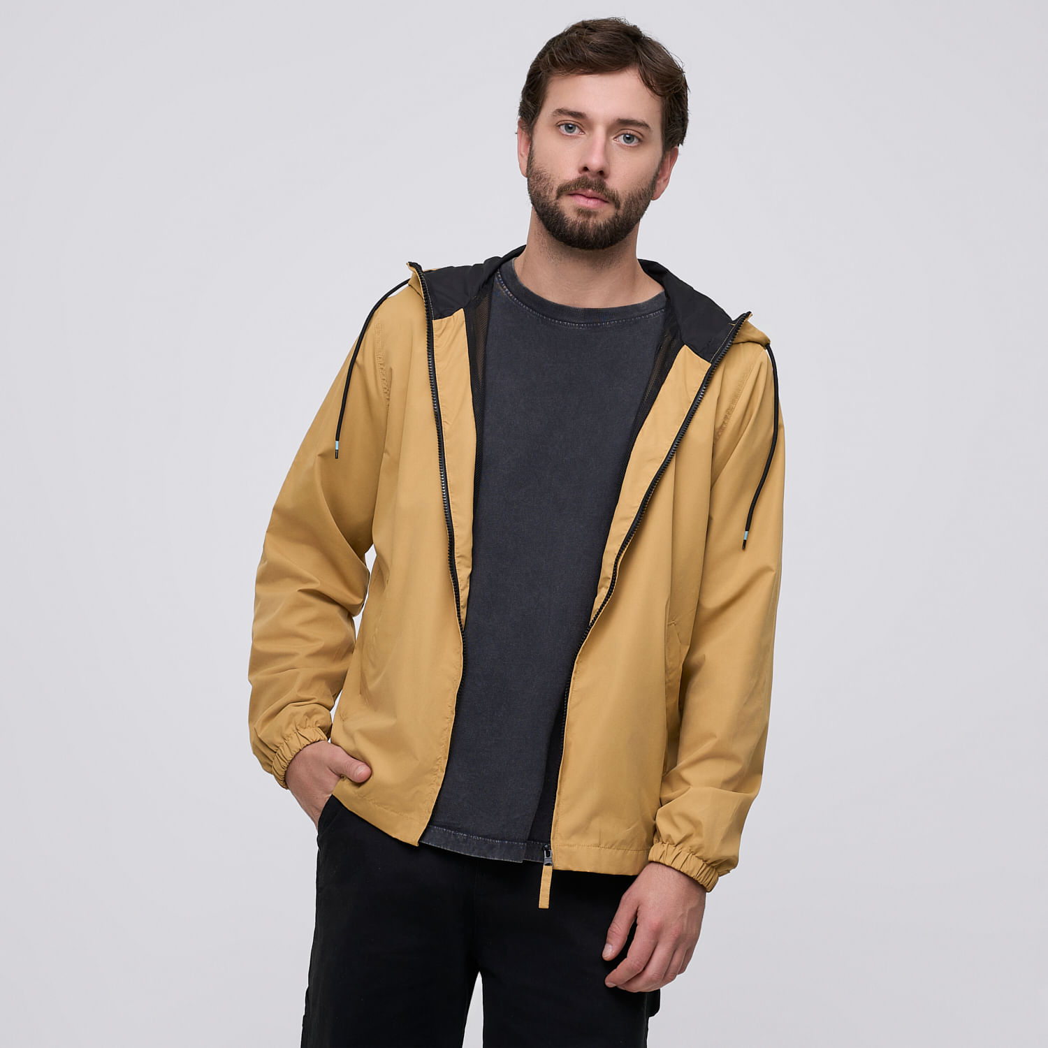 Casaca Hombre Cortaviento Aereal Camel Talla M