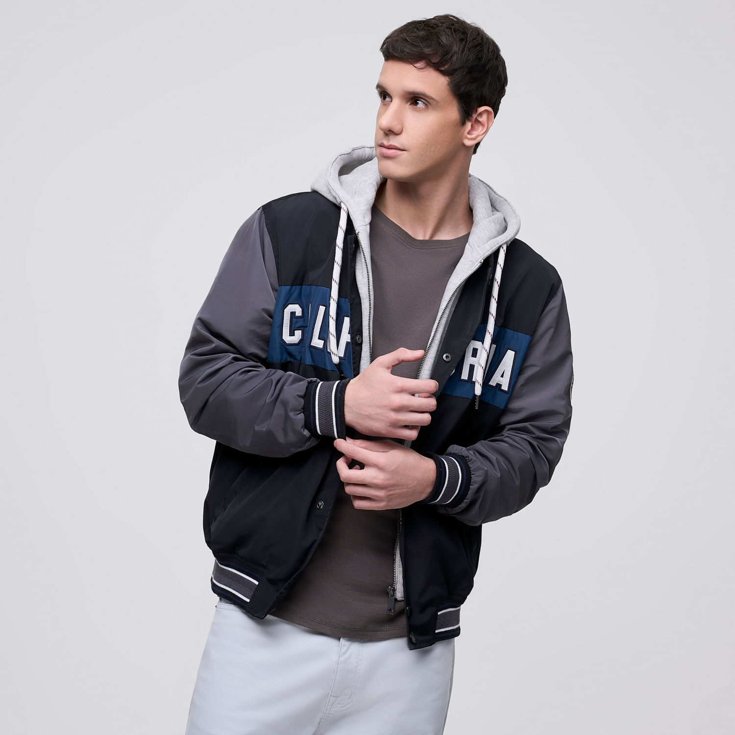 Casaca Capucha Hombre Raglan Line Amc