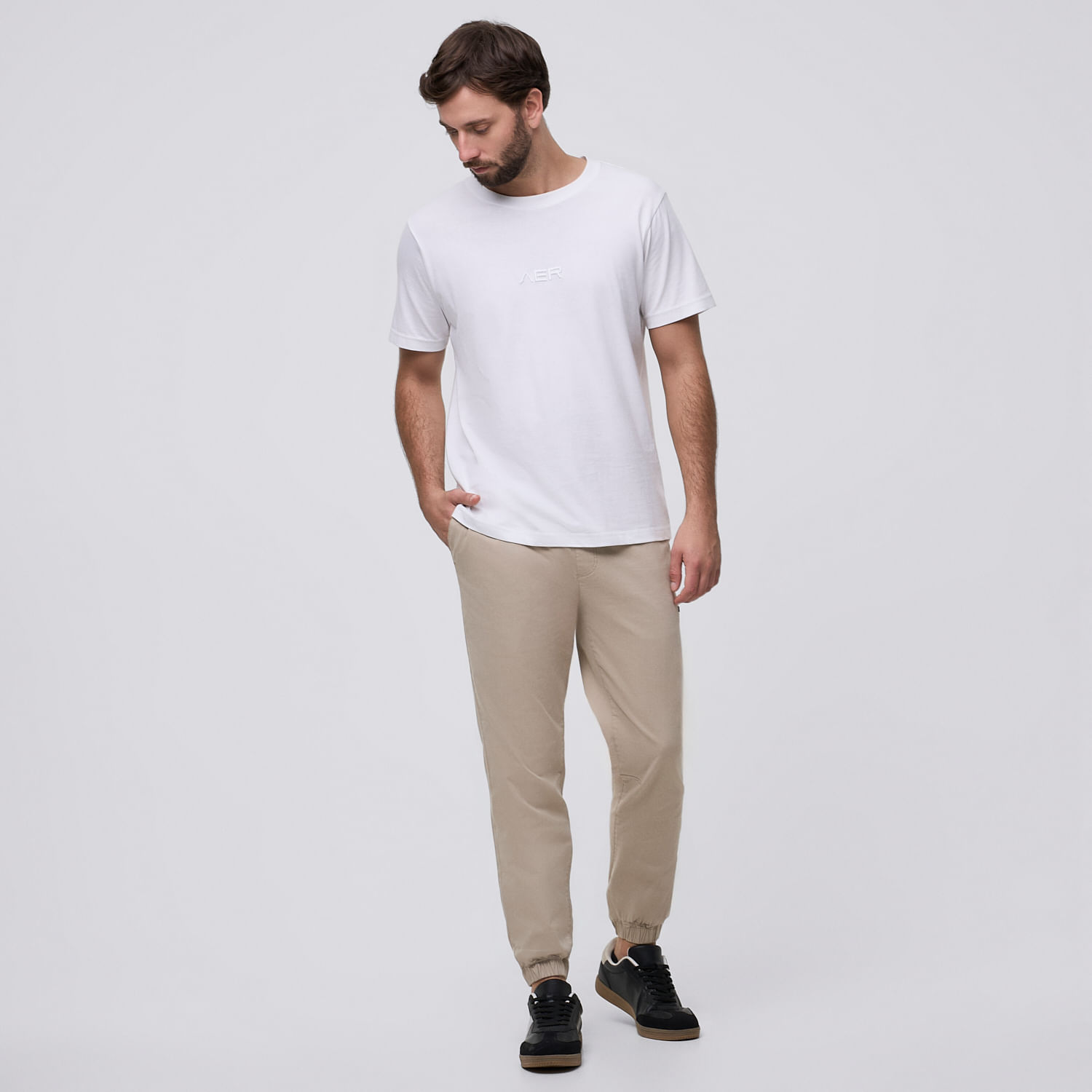 Pantalón Jogger Hombre Paper Solid Aereal Beige Talla S